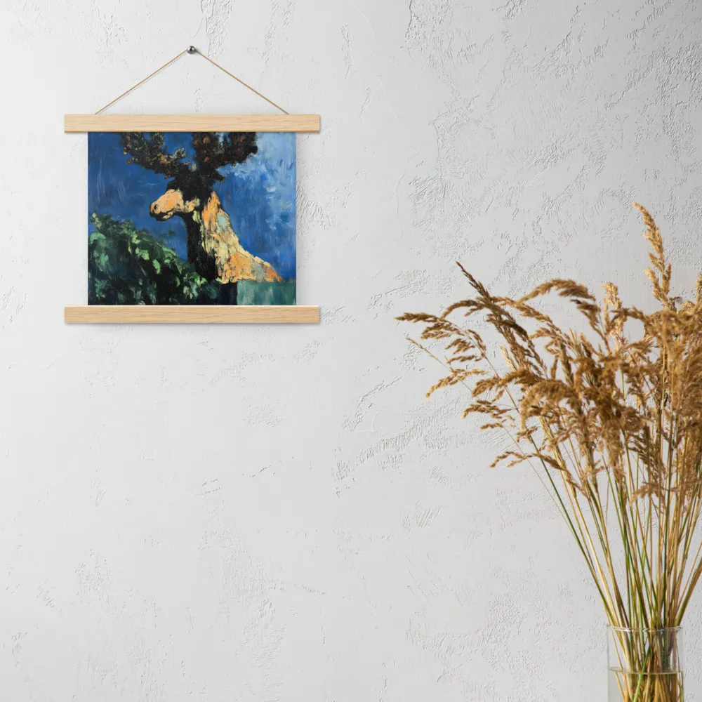 The Majestic Deer in Nature | Poster With Oak Wood Hanger | 10″×10″