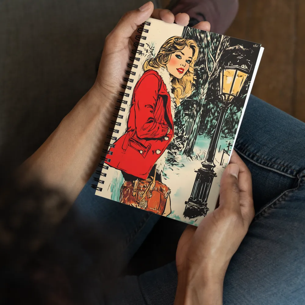 Winter Glamour in Red | Spiral Notebook