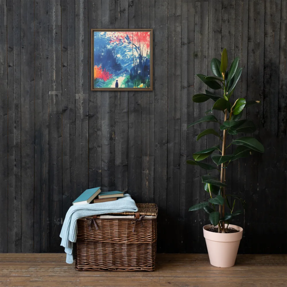 Whispers of Tranquility | Canvas with Brown Frame | 16″×16″