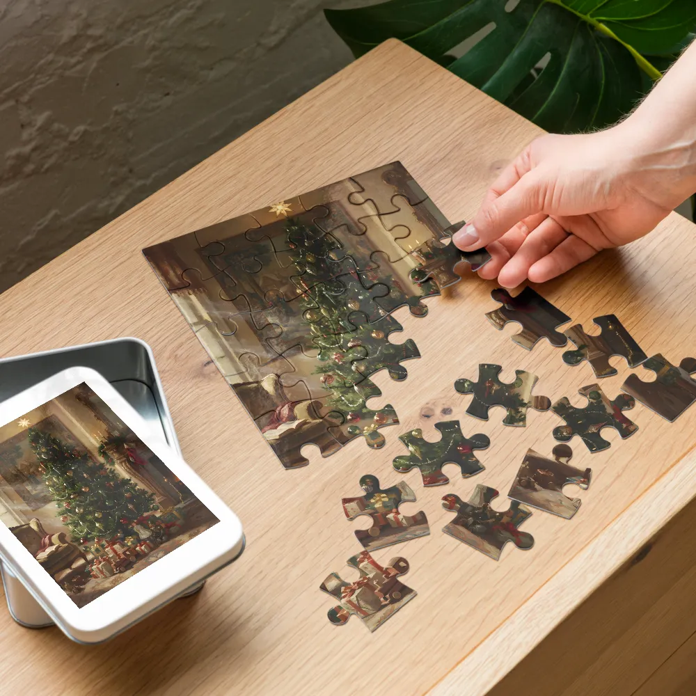 Victorian Christmas Tree 
 Jigsaw Puzzle in Tin Box