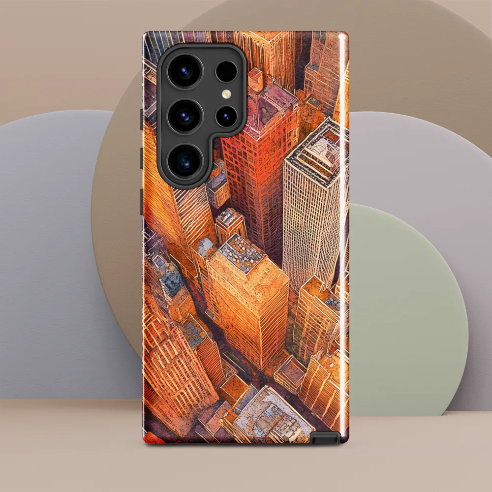 Urban Symphony in Orange and Purple