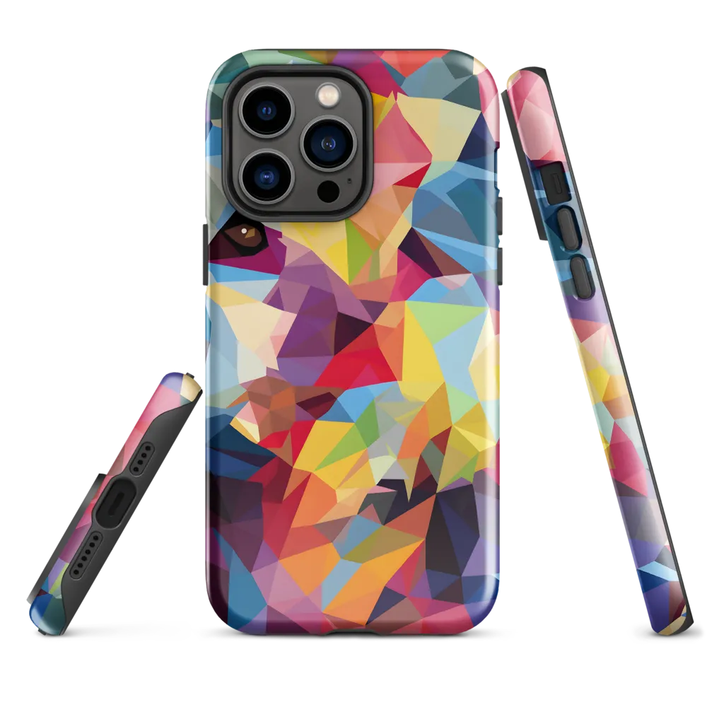 Playful Geometry: The Bear's Face | Phone Case |  14 Pro Max | Tough Case | Glossy