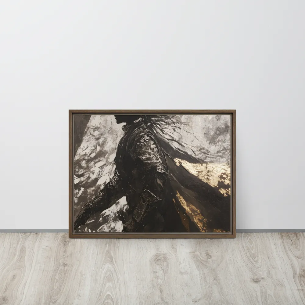 The Silhouette of Valor | Canvas with Brown Frame | 18″×24″