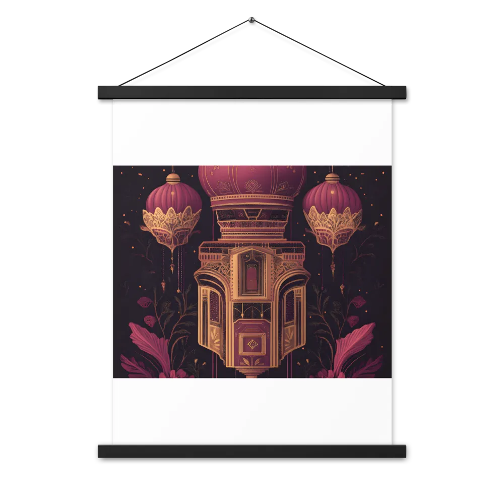 Ornate Harmony: A Digital Floral Architecture | Poster With Black Wood Hanger | 18″×24″