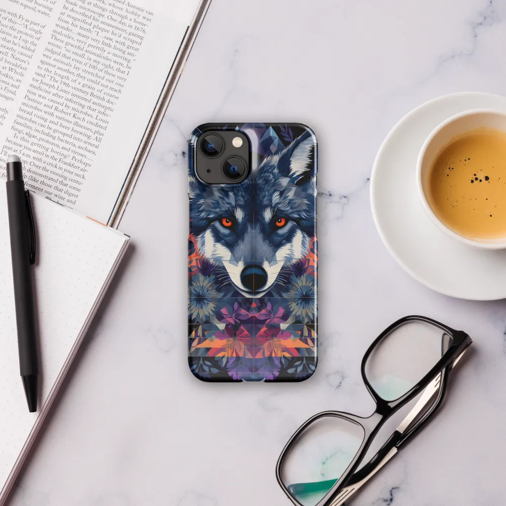Mystical Wolf Amidst Floral Geometry