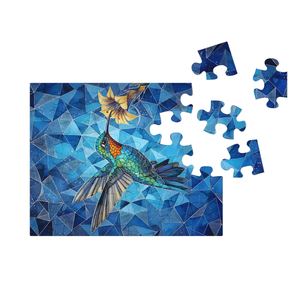 Hummingbird Mosaic 
 Jigsaw Puzzle in Tin Box