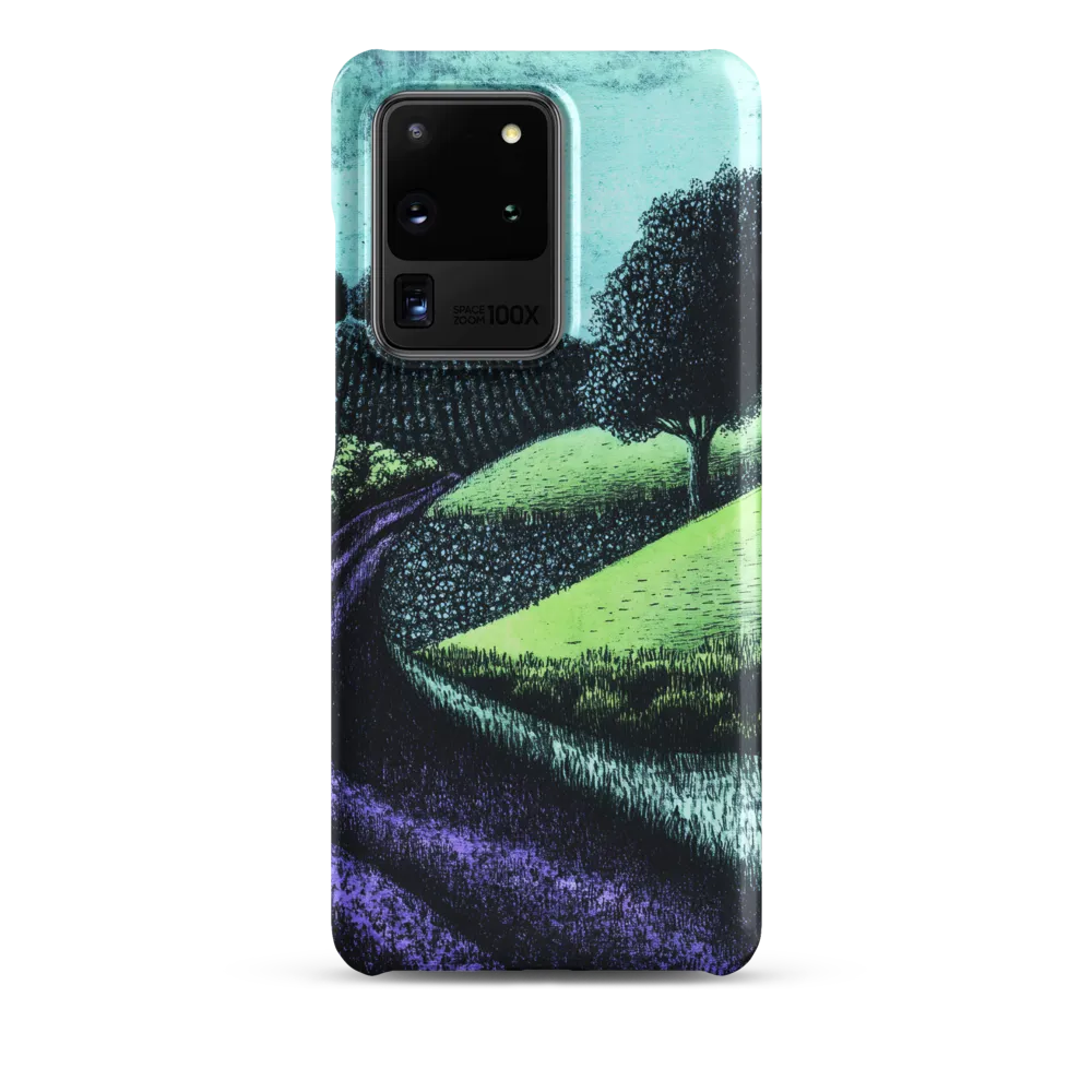 Winding Serenity: A Modern Landscape | Phone Case |  S20 Ultra | Snap Case | Matte