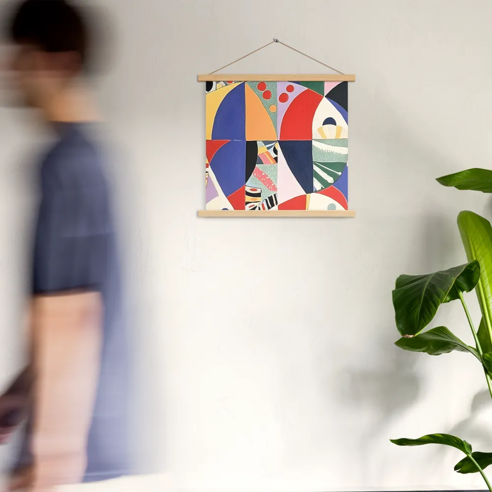 Dynamic Mosaic Symmetry | Poster With Oak Wood Hanger | 18″×18″