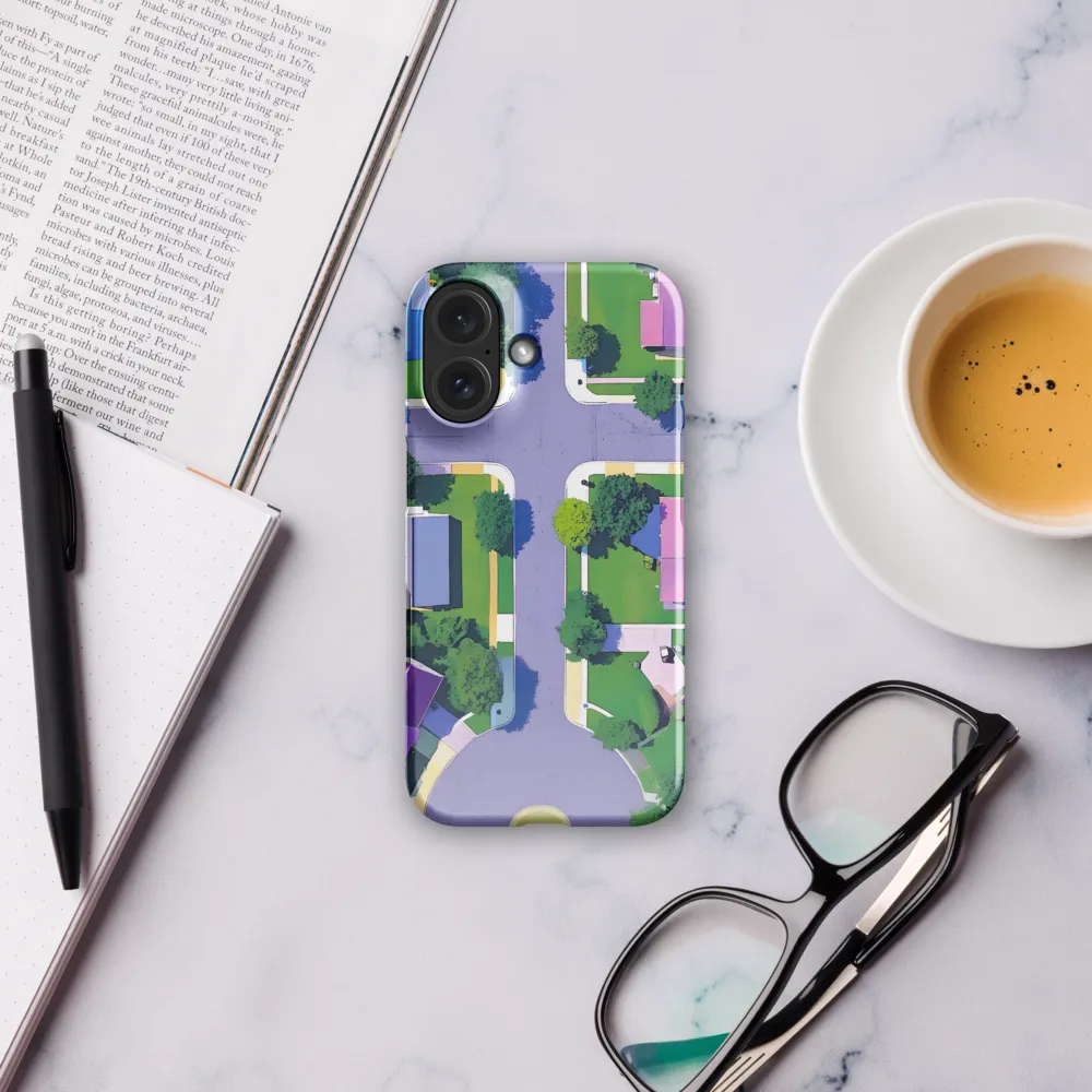 Aerial Harmony: Suburban Crossroads | Phone Case