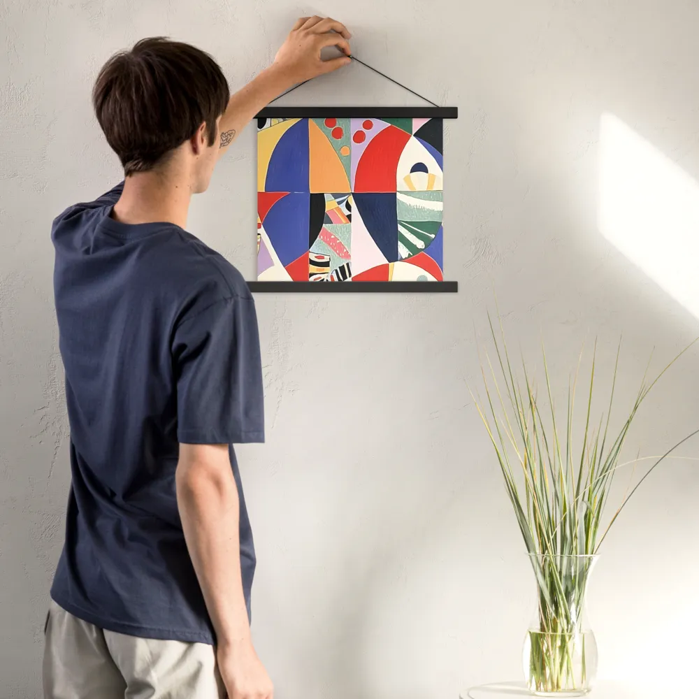 Dynamic Mosaic Symmetry | Poster With Black Wood Hanger | 14″×14″