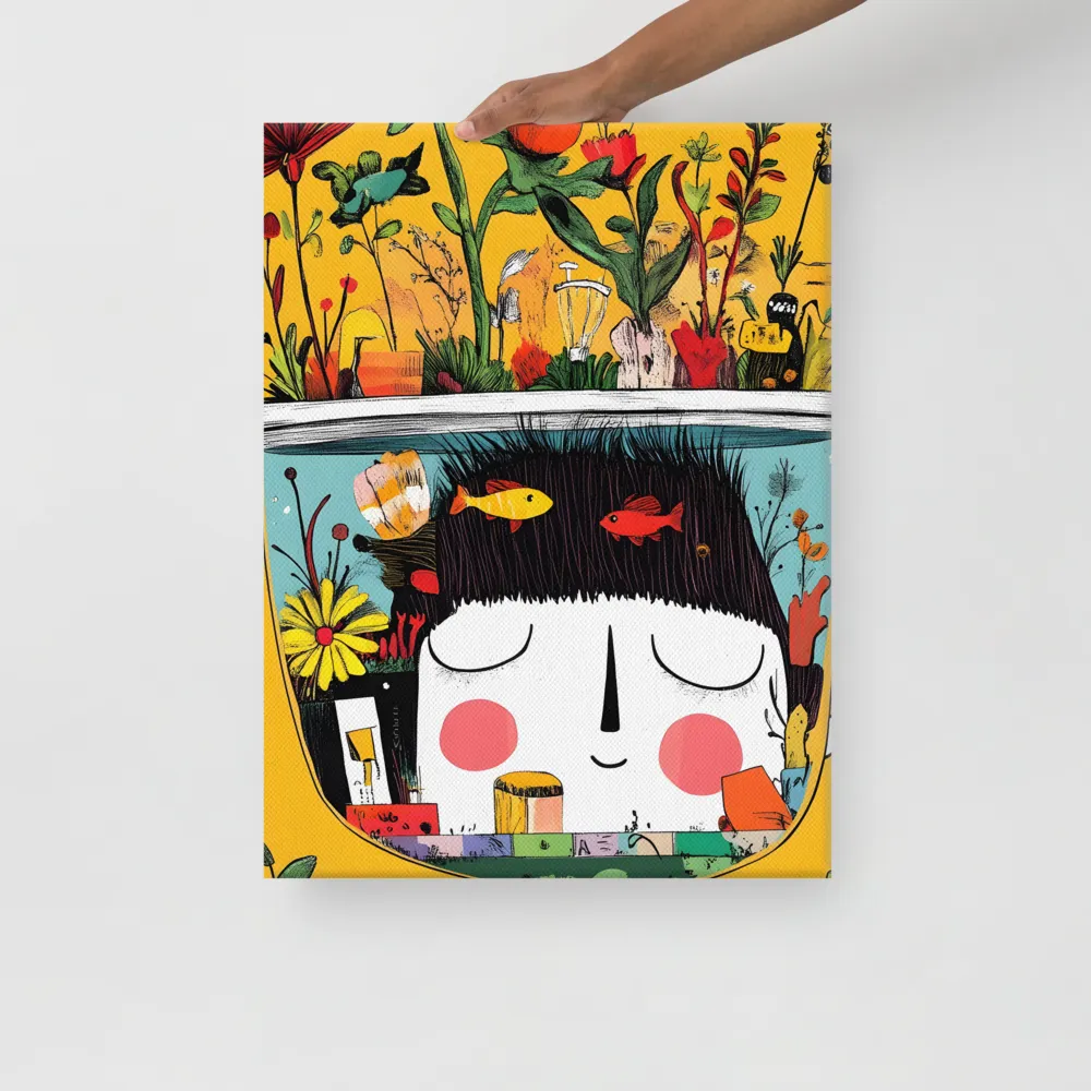 Whimsical Garden Head | Canvas | 18″×24″