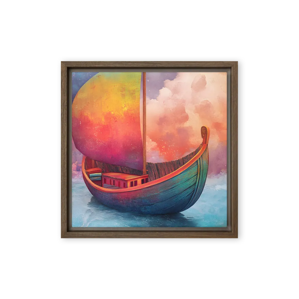 Dream Voyager | Canvas with Brown Frame | 12″×12″