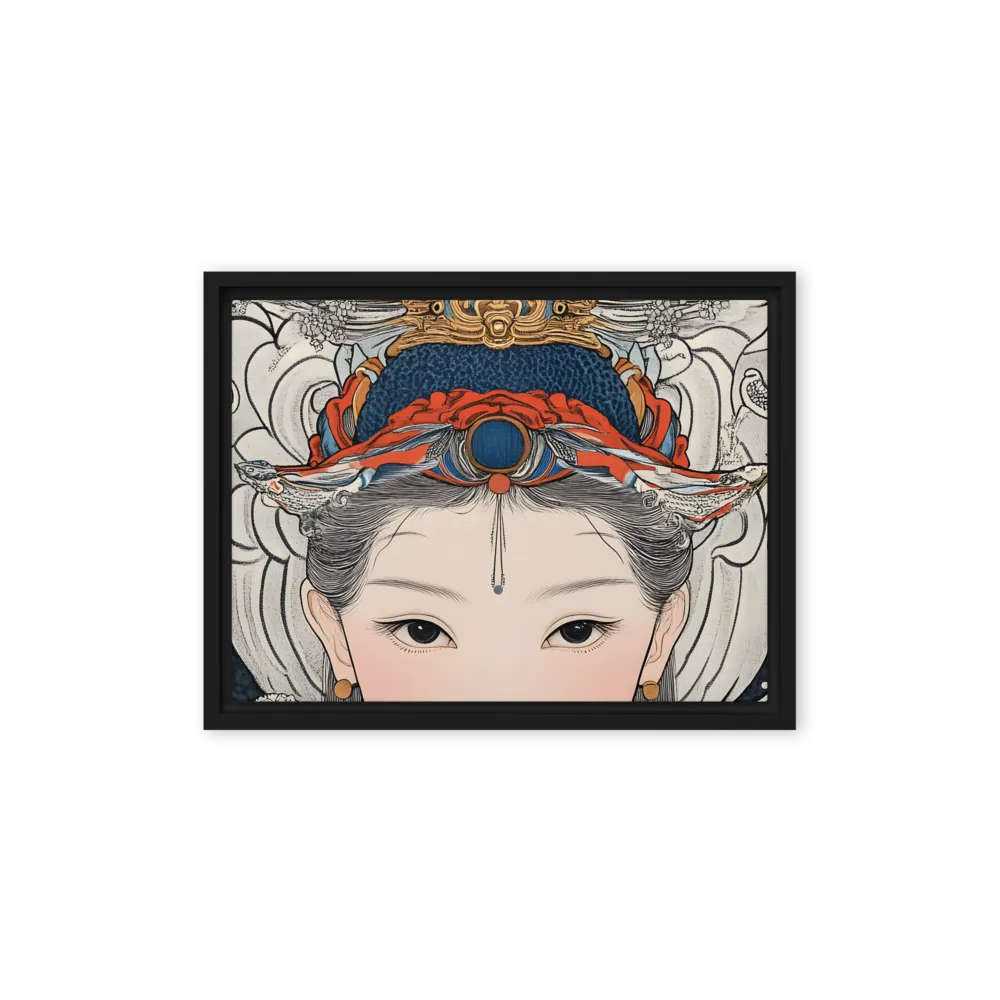 Serenity in Myth: A Traditional Portrait | Canvas with Black Frame | 12″×16″
