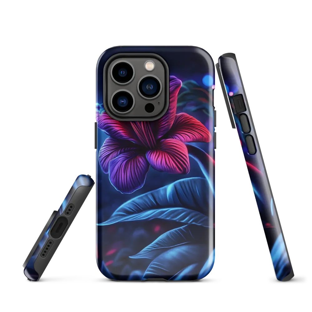 Illuminated Serenity: The Surreal Blossom | Phone Case |  14 Pro | Tough Case | Glossy