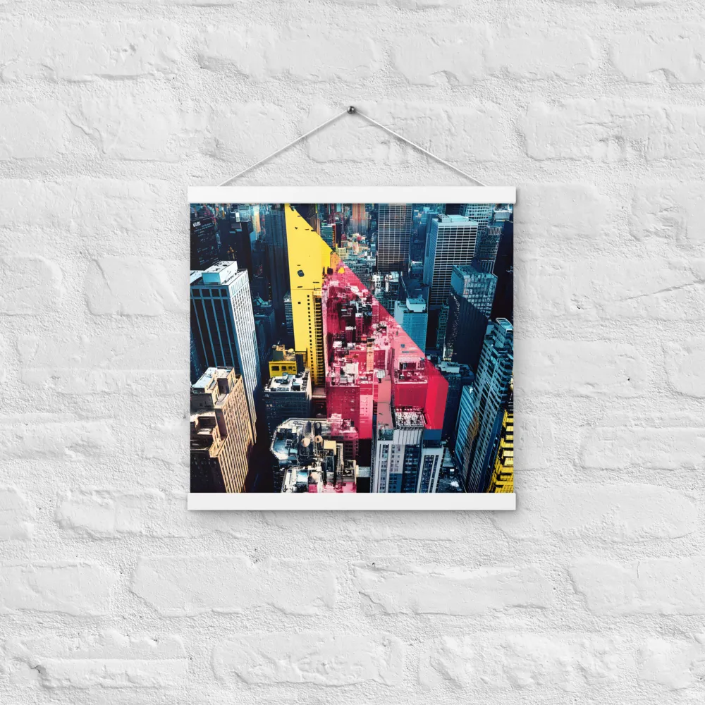 Dynamic Urban Symphony | Poster With White Wood Hanger | 16″×16″
