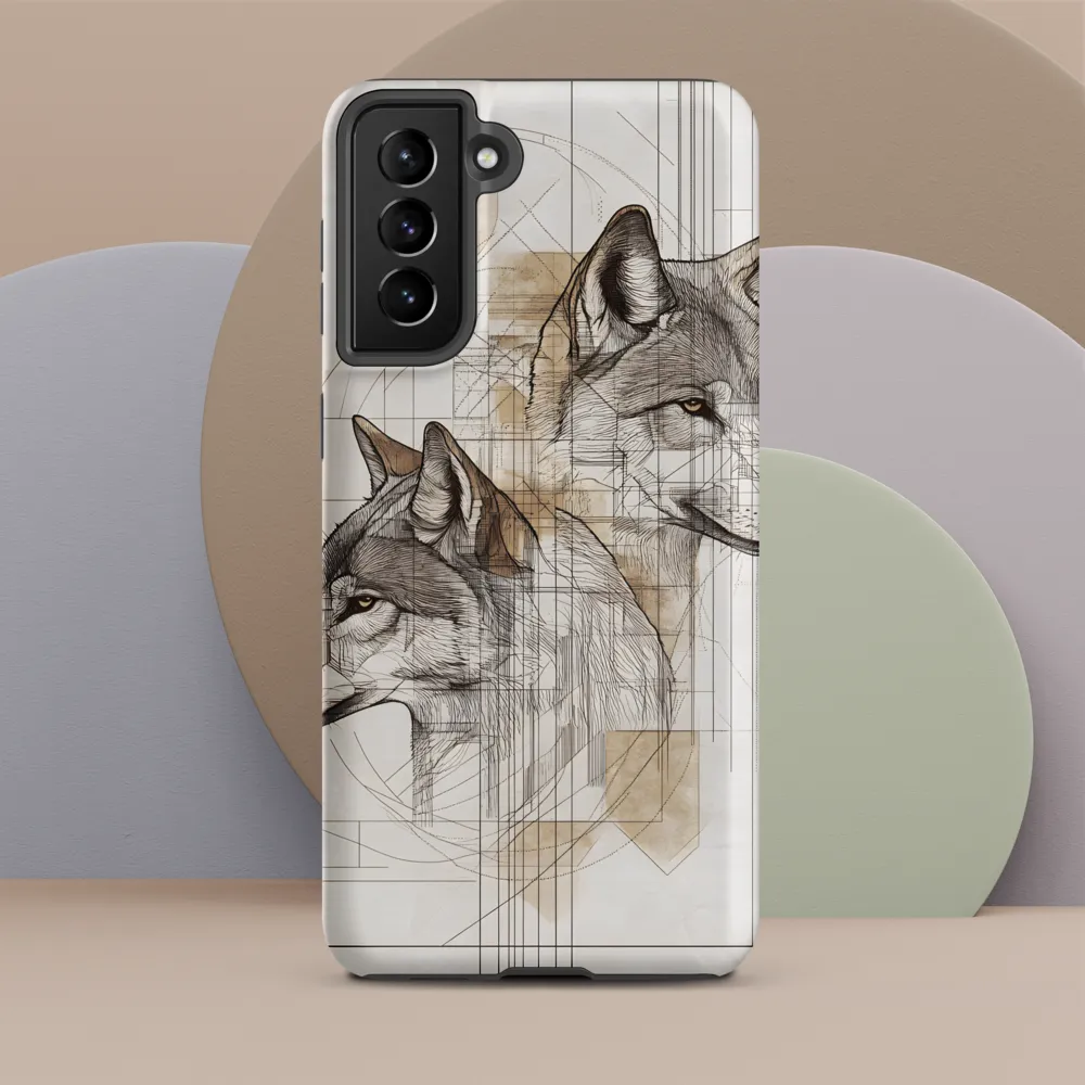Geometric Harmony: The Essence of Wolves | Phone Case |  S21 Plus | Tough Case | Matte