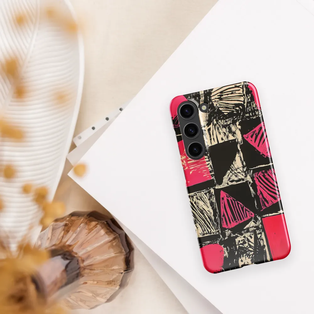 Geometric Symphony in Pink and Black