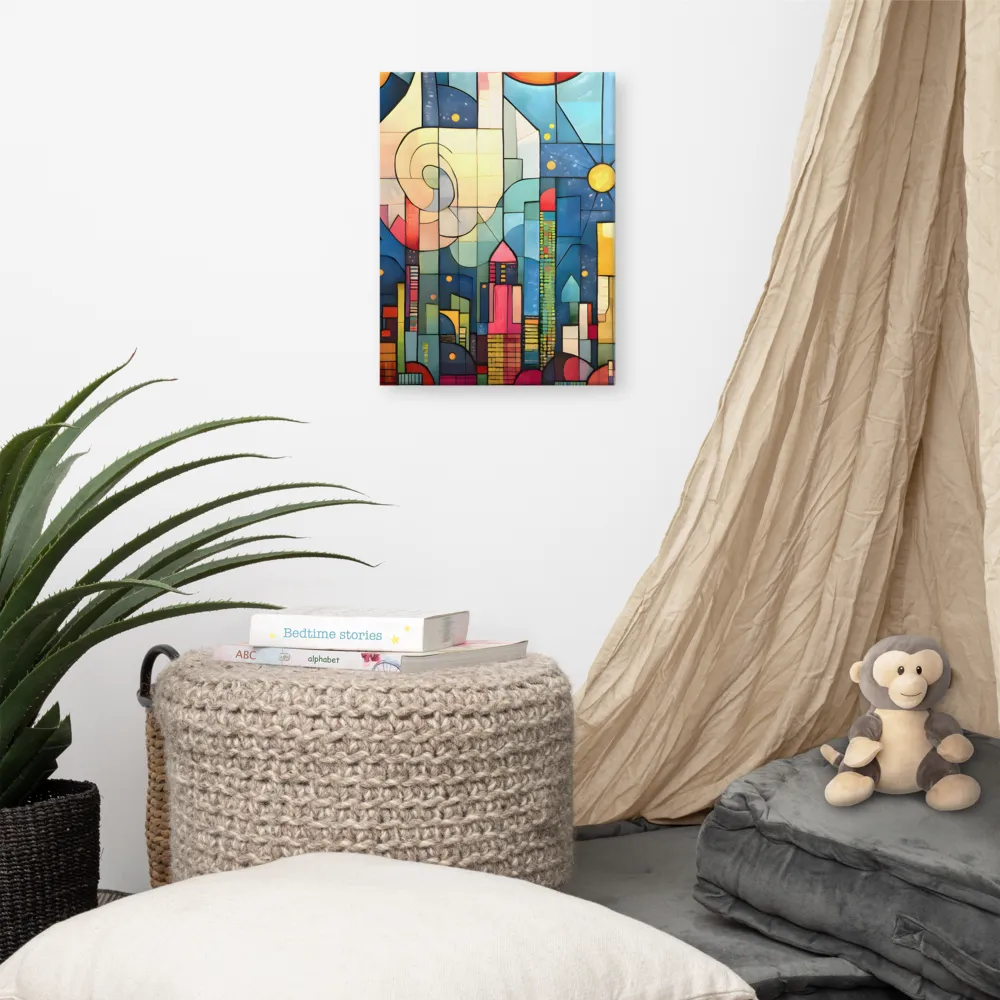 Geometric Harmony: A Vibrant Cityscape