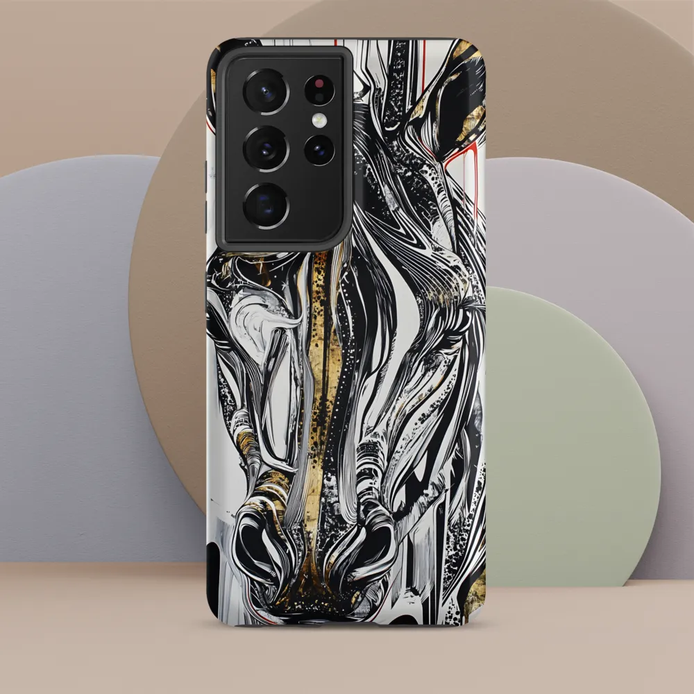 Ethereal Majesty: The Abstract Zebra | Phone Case |  S21 Ultra | Tough Case | Matte