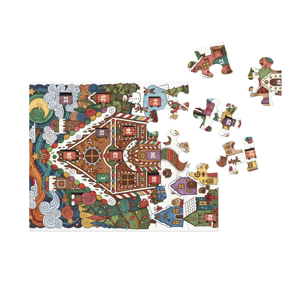 Gingerbread Advent House 
 Jigsaw Puzzle in Tin Box