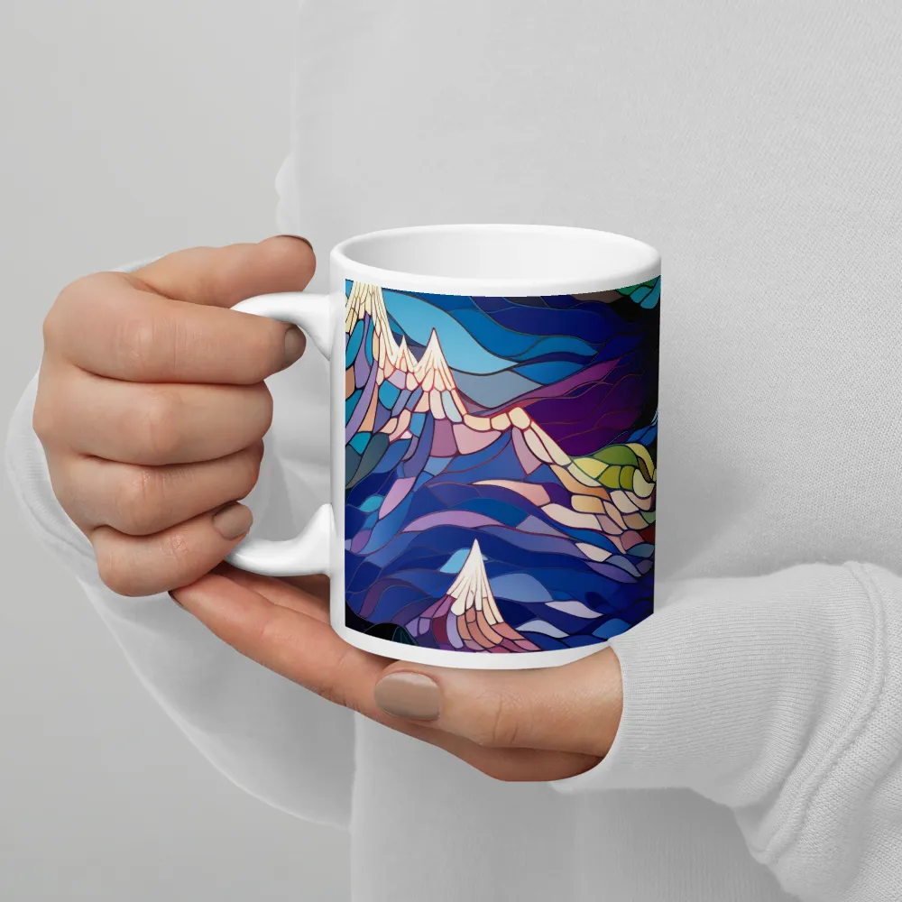 Twilight Peaks: An Abstract Mountain Landscape | Mug with White inside | 11 oz