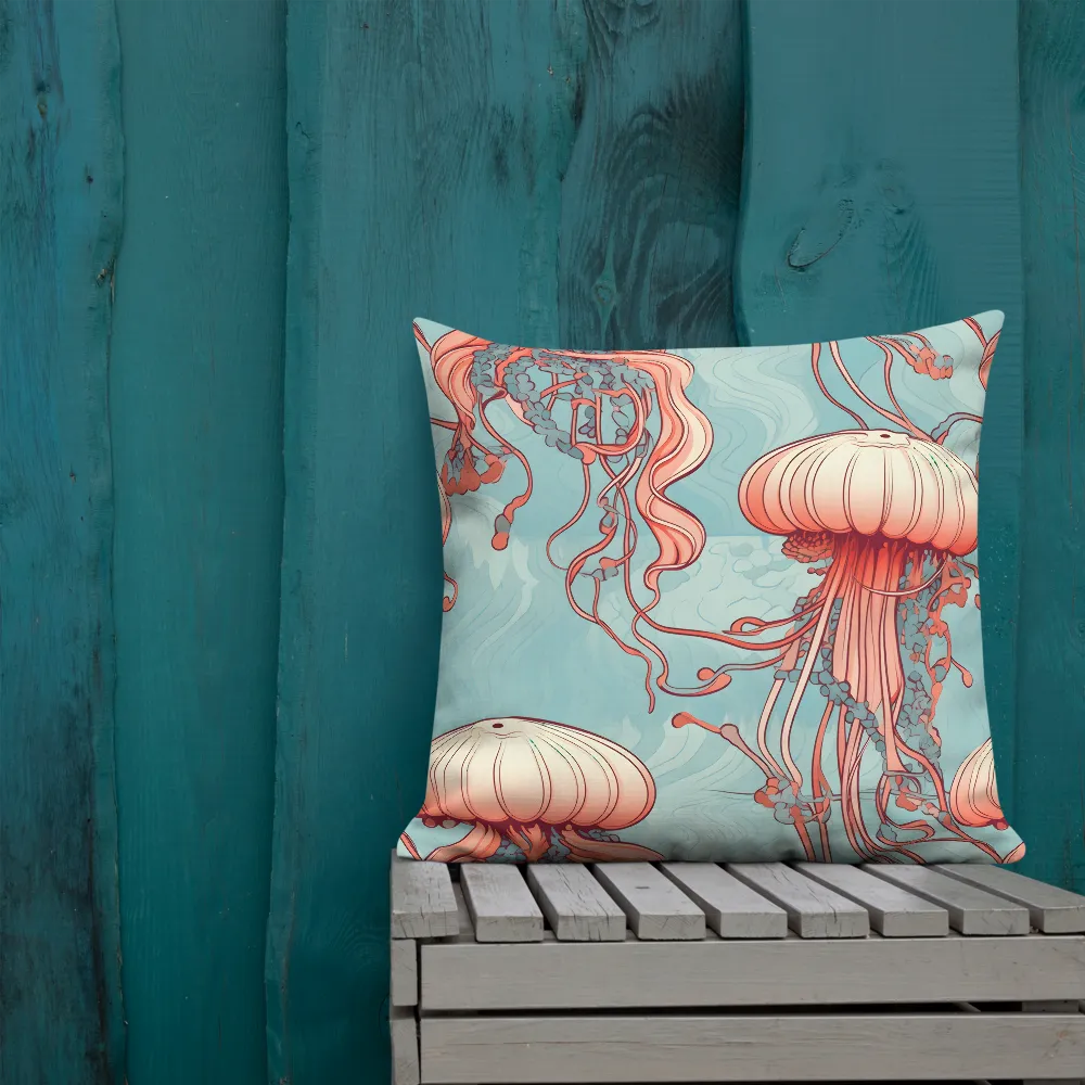 Ethereal Dance of Jellyfish | Pillow | 22″×22″