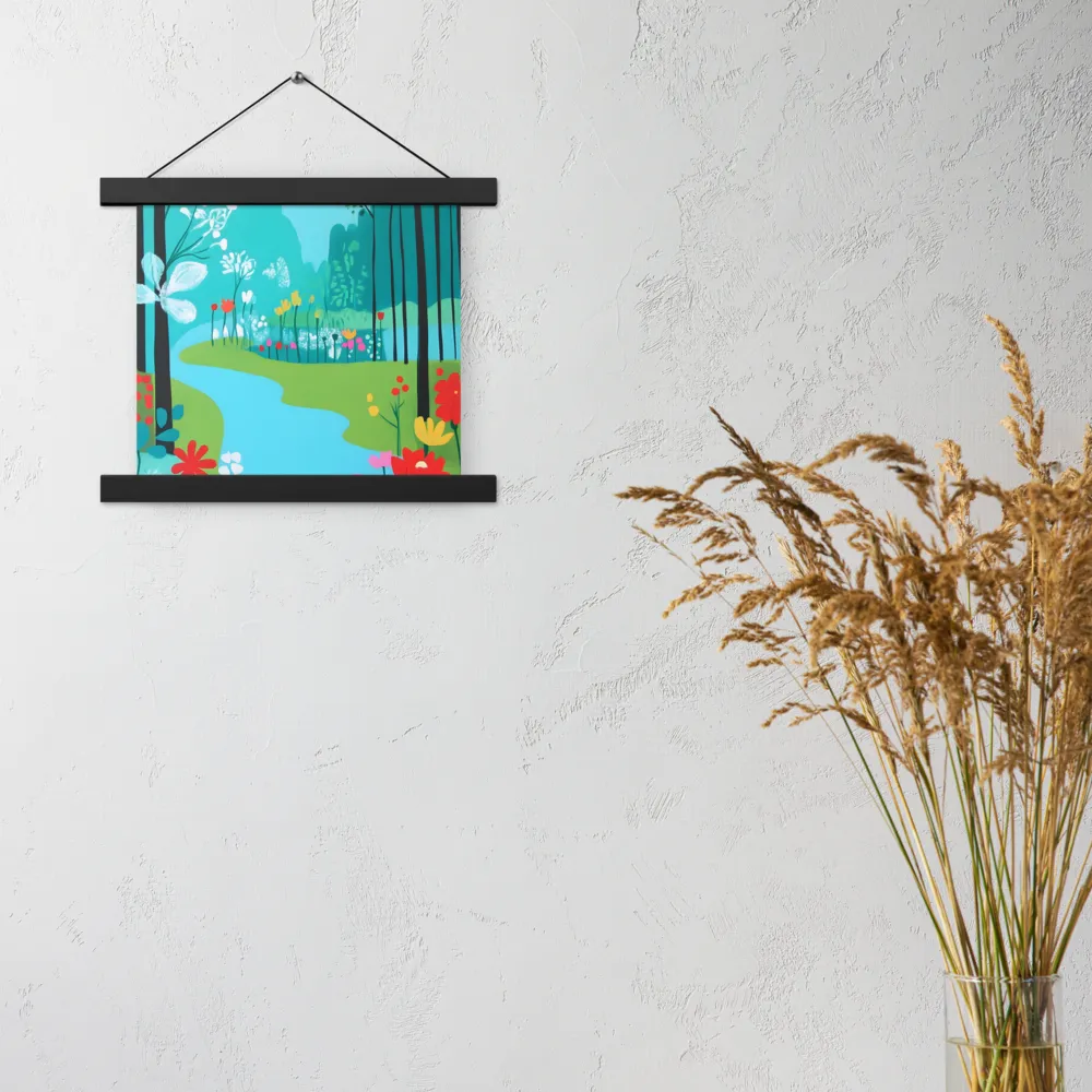 Whispers of Spring: A Colorful Retreat | Poster With Black Wood Hanger | 10″×10″