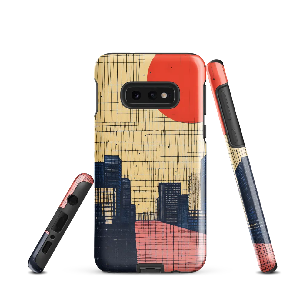Urban Echoes: A Minimalist Cityscape | Phone Case |  S10e | Tough Case | Glossy