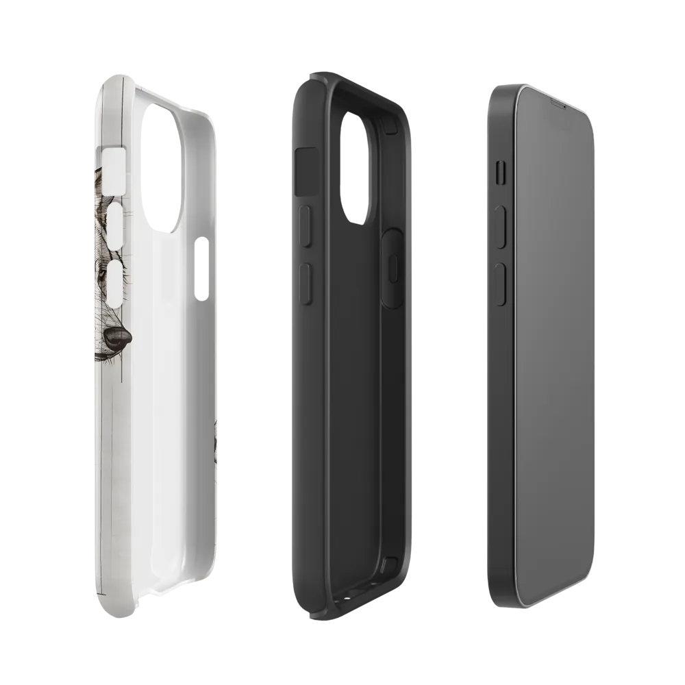 Geometric Harmony: The Essence of Wolves | Phone Case |  13 mini | Tough Case | Glossy