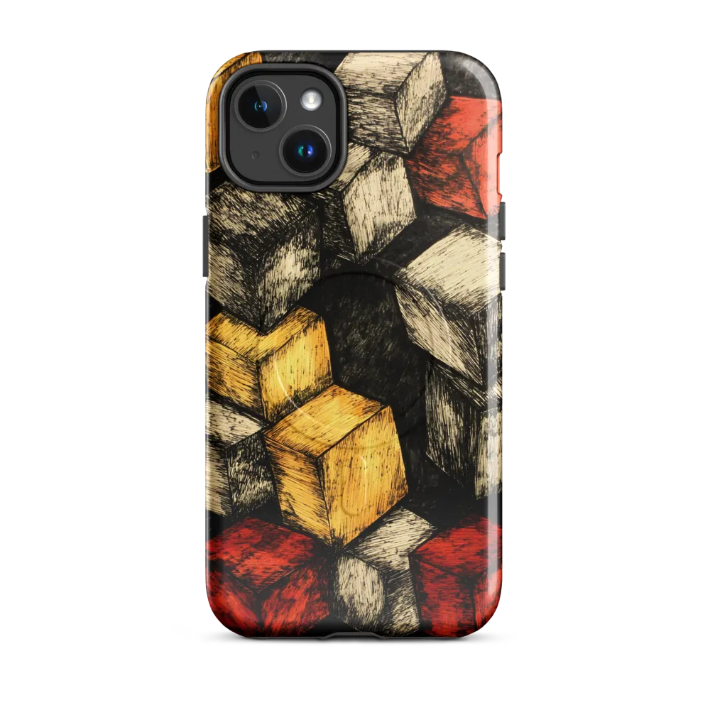 Dynamic Cubes: An Exploration in Color and Form | Phone Case |  14 Plus | MagSafe® Tough Case | Glossy