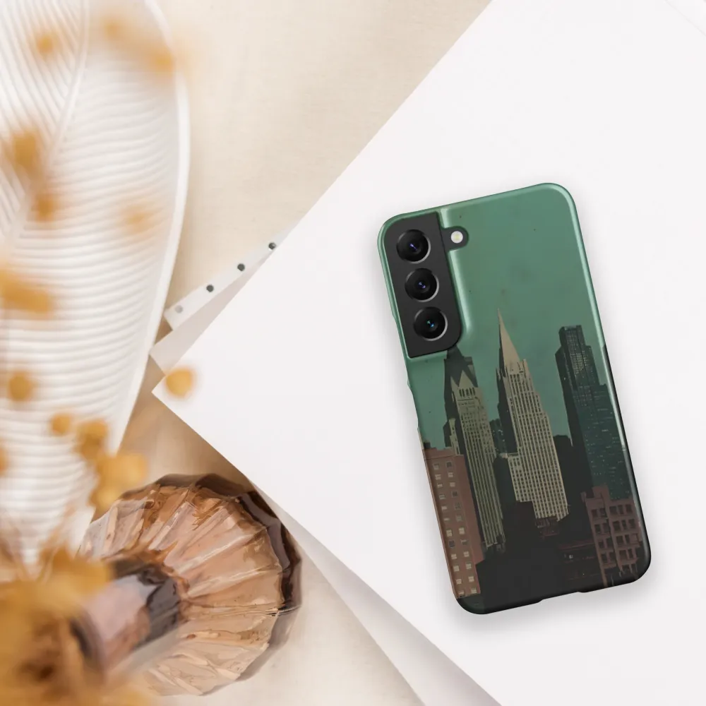 Urban Nostalgia: A Retro Cityscape | Phone Case |  S22 | Snap Case | Matte