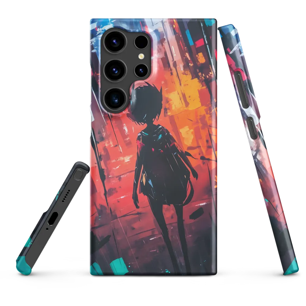 Silhouette in the Urban Abyss | Phone Case |  S24 Ultra | Snap Case | Matte