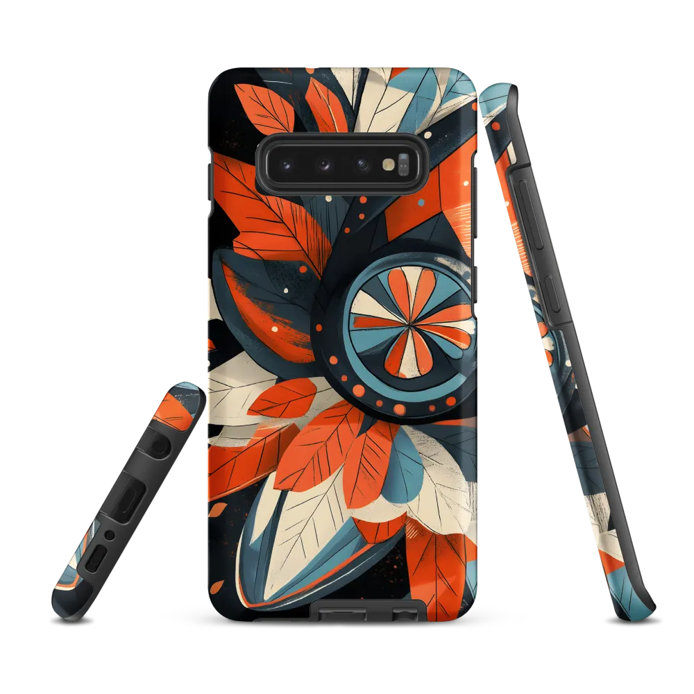 Floral Symphony in Orange and Teal