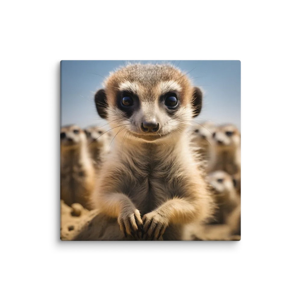 Curious Stance: The Meerkat's Gaze | Canvas | 32″×32″