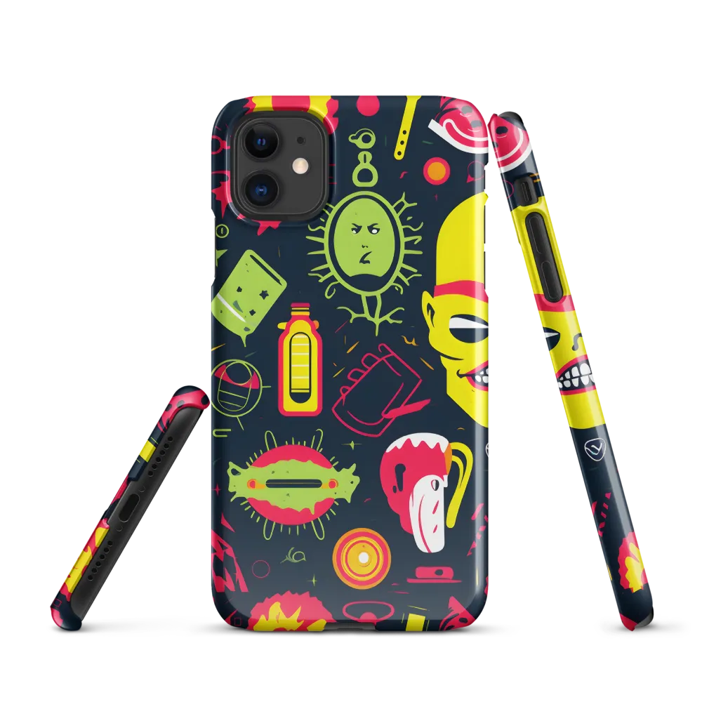 Neon Revelry: A Quirky Exploration of Modern Pop Art | Phone Case |  11 | Snap Case | Glossy