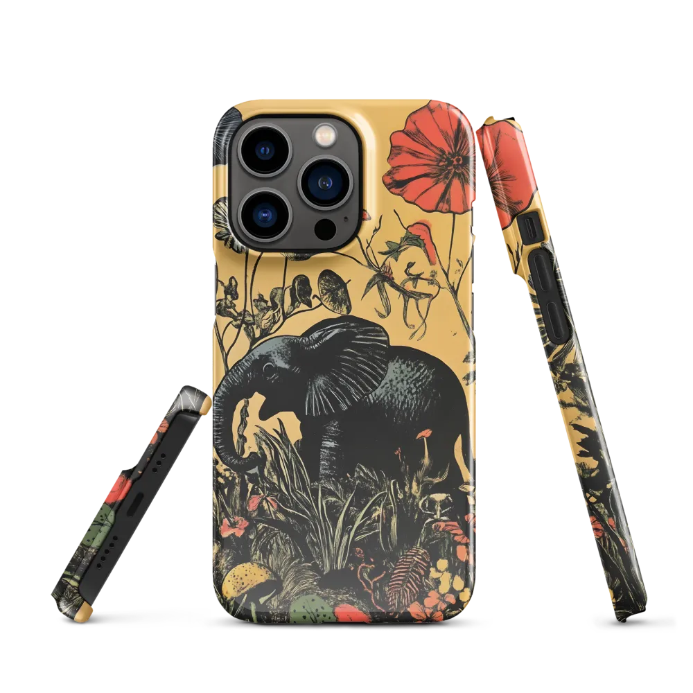 Floral Majesty: The Elephant's Sanctuary | Phone Case |  13 Pro | Snap Case | Glossy