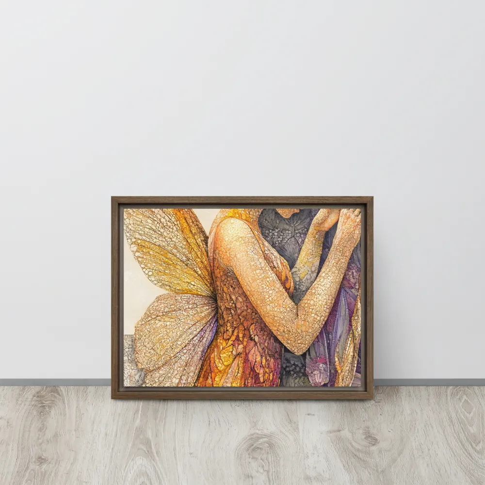 Whispers of the Frosted Meadow | Canvas with Brown Frame | 12″×16″