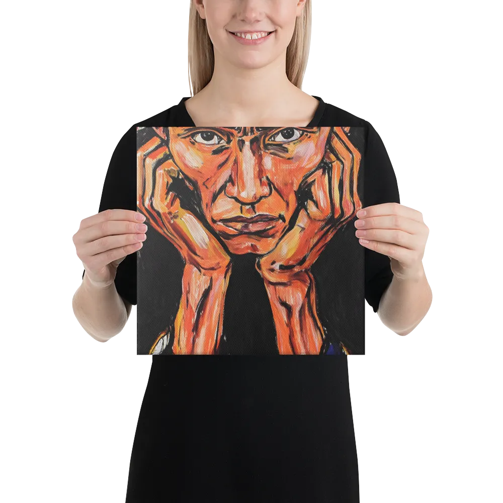 Contemplative Intensity: An Expressionist Portrait