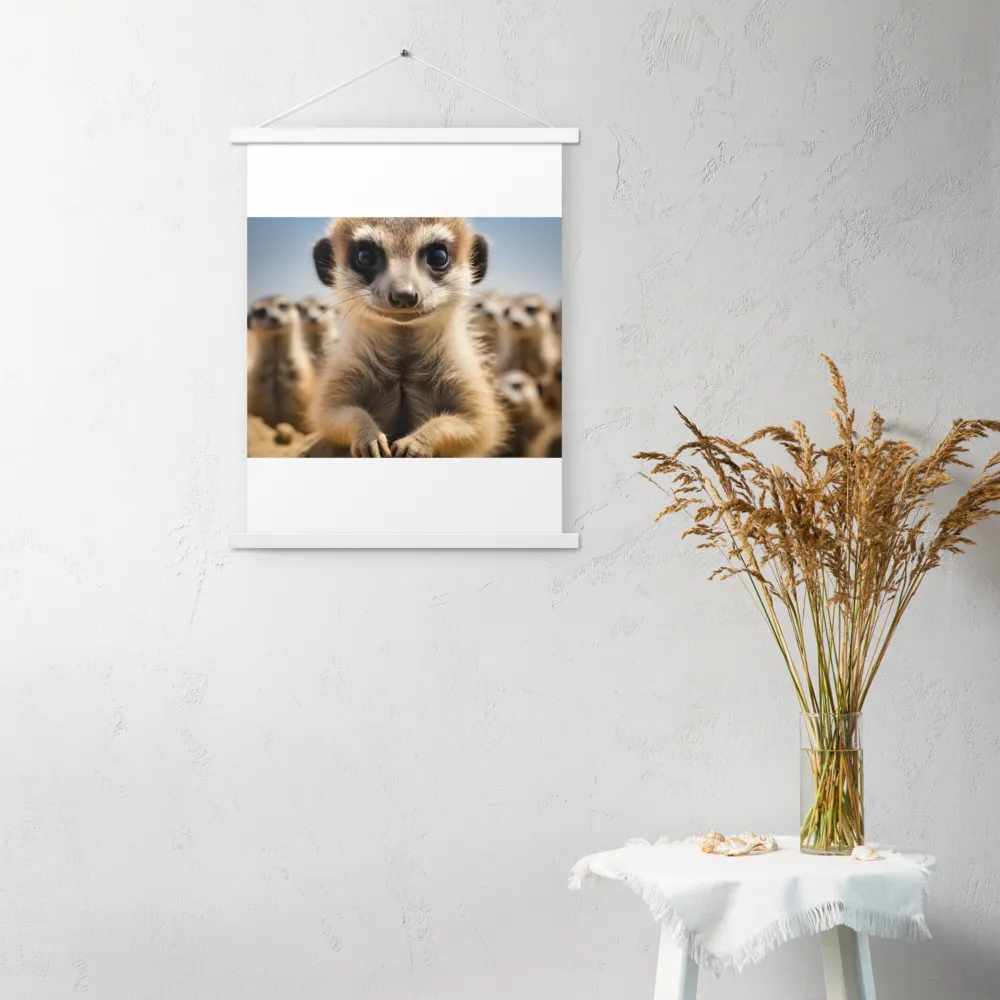 Curious Stance: The Meerkat's Gaze | Poster With White Wood Hanger | 18″×24″