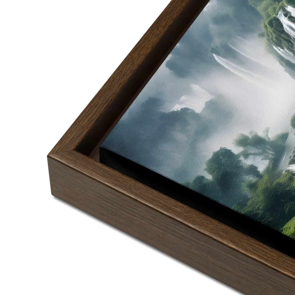 Whispers of the Cascades | Canvas with Brown Frame | 16″×20″
