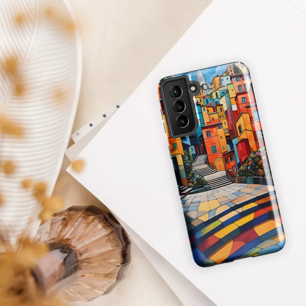 Vibrant Village: A Cubist Journey