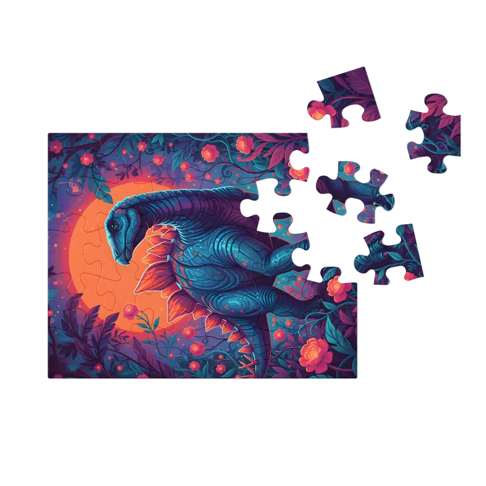 Twilight Stegosaurus 
 Jigsaw Puzzle in Tin Box