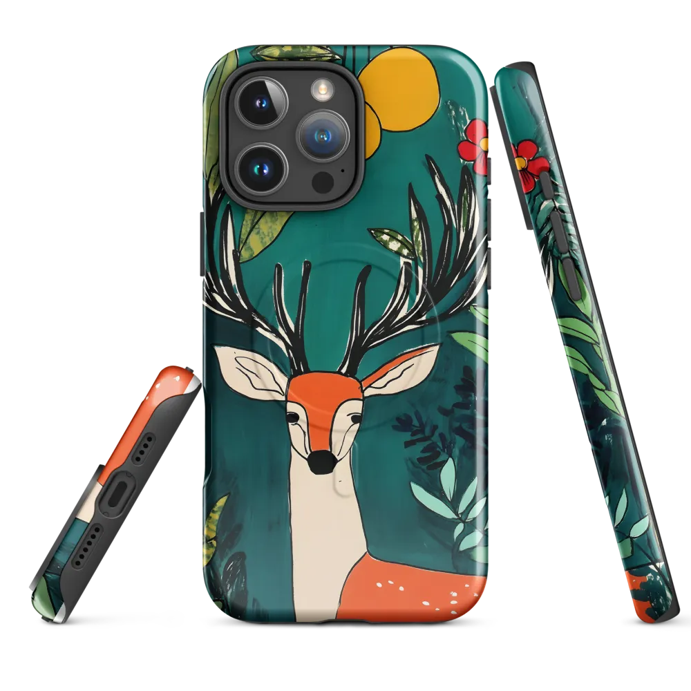 Nature's Embrace: The Majestic Deer | Phone Case |  16 Pro Max | MagSafe® Tough Case | Glossy