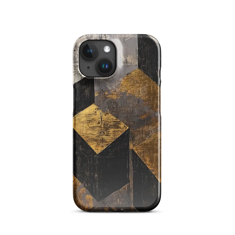 Geometric Harmony in Gold and Black | Phone Case |  15 | Snap Case | Glossy