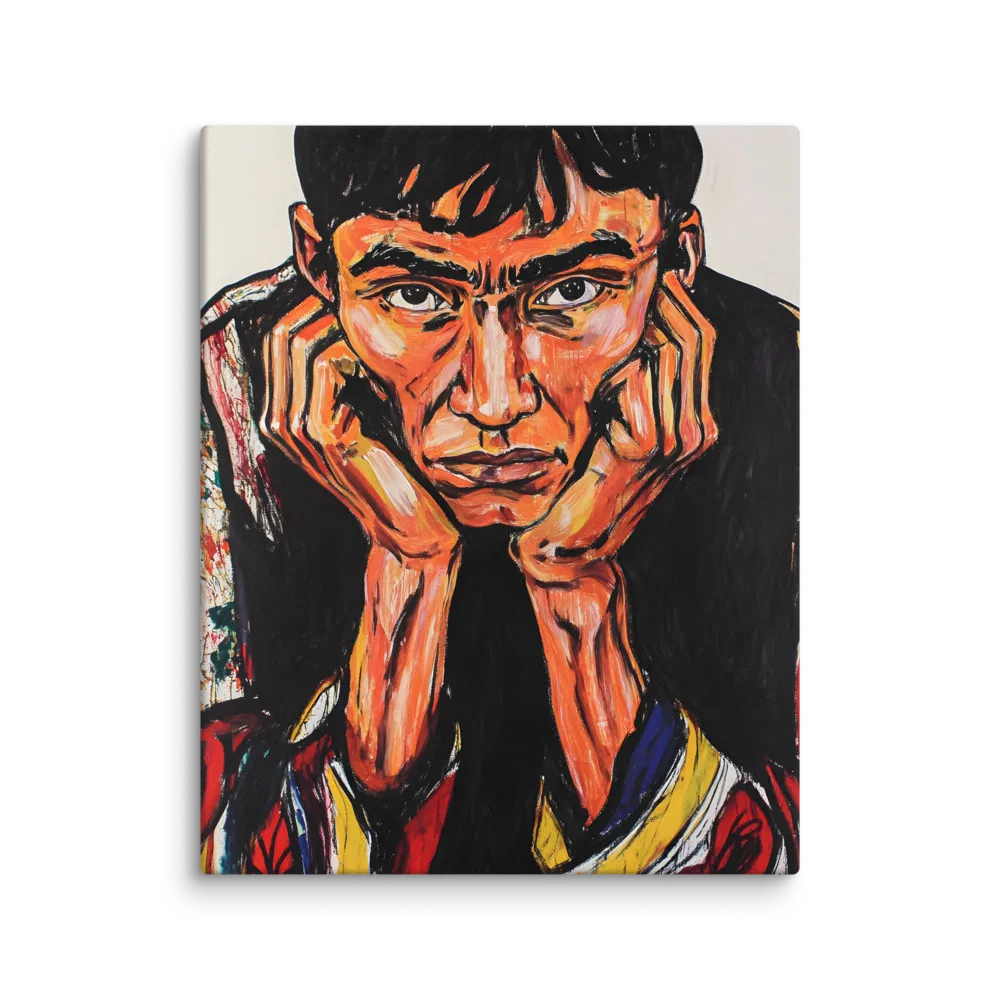 Contemplative Intensity: An Expressionist Portrait