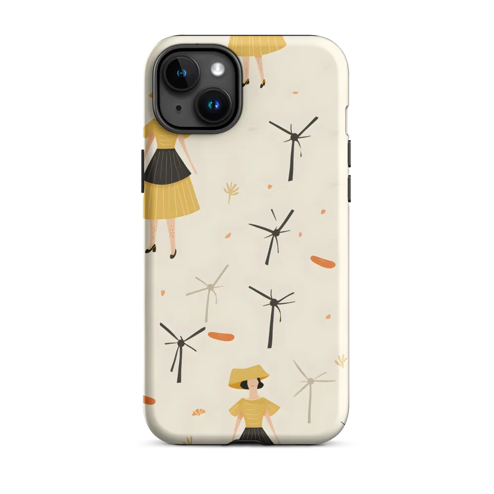 Whimsical Patterns of Nature and Femininity | Phone Case |  15 Plus | Tough Case | Matte