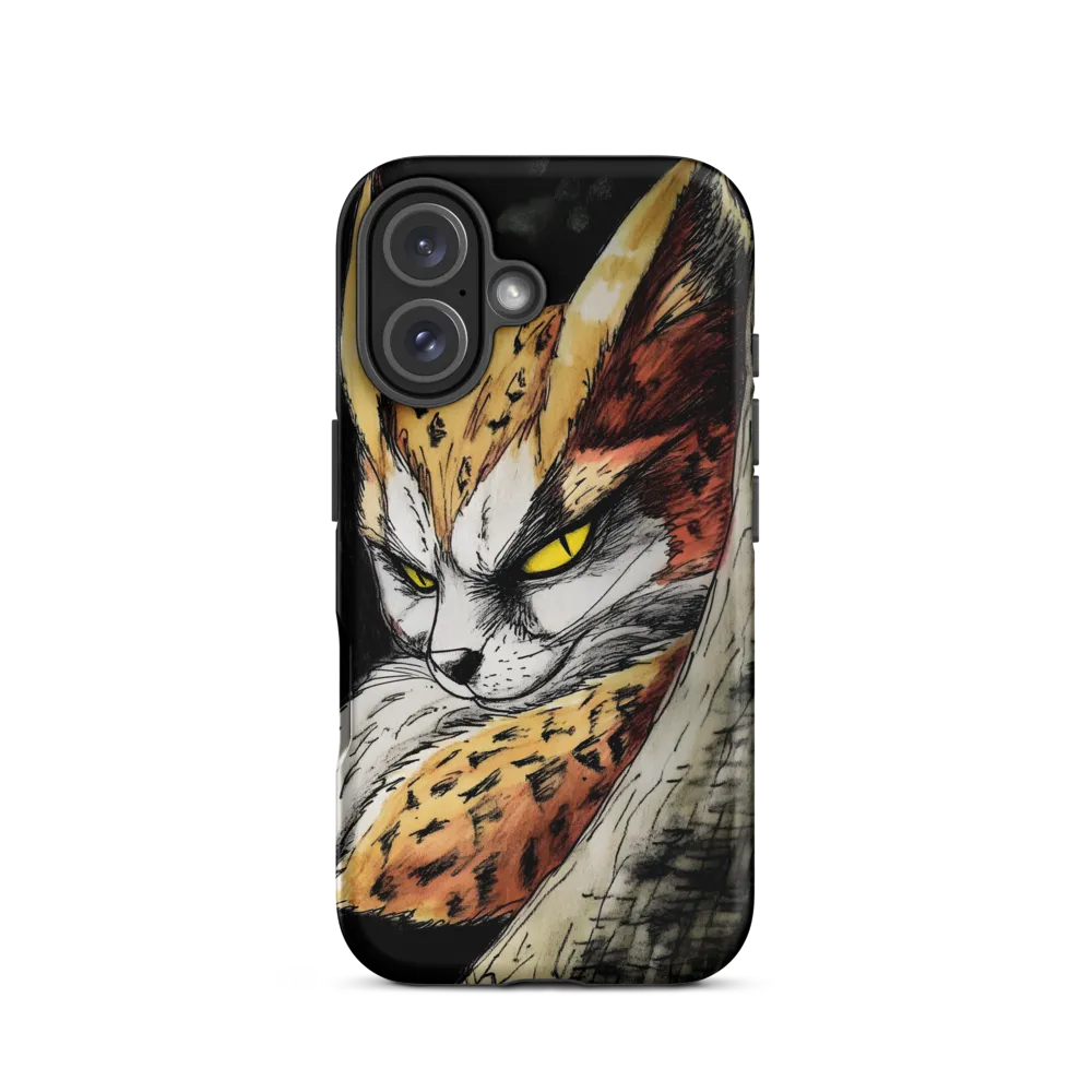 Fierce Gaze of the Wild Cat | Phone Case