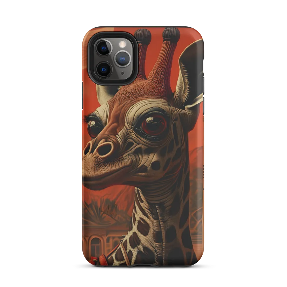 Whimsical Giraffe in an Orange Dreamscape