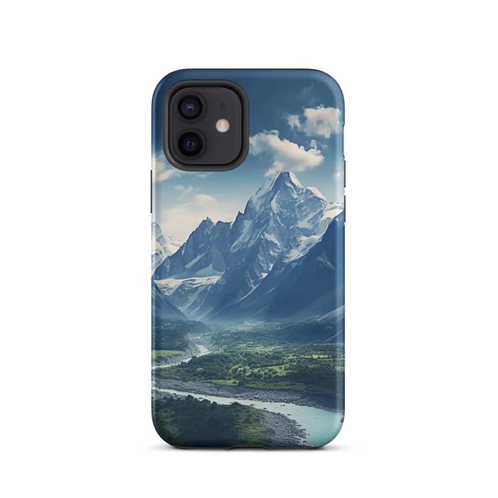 Majestic Serenity: A Landscape of Mountains and Rivers | Phone Case |  12 | Tough Case | Matte