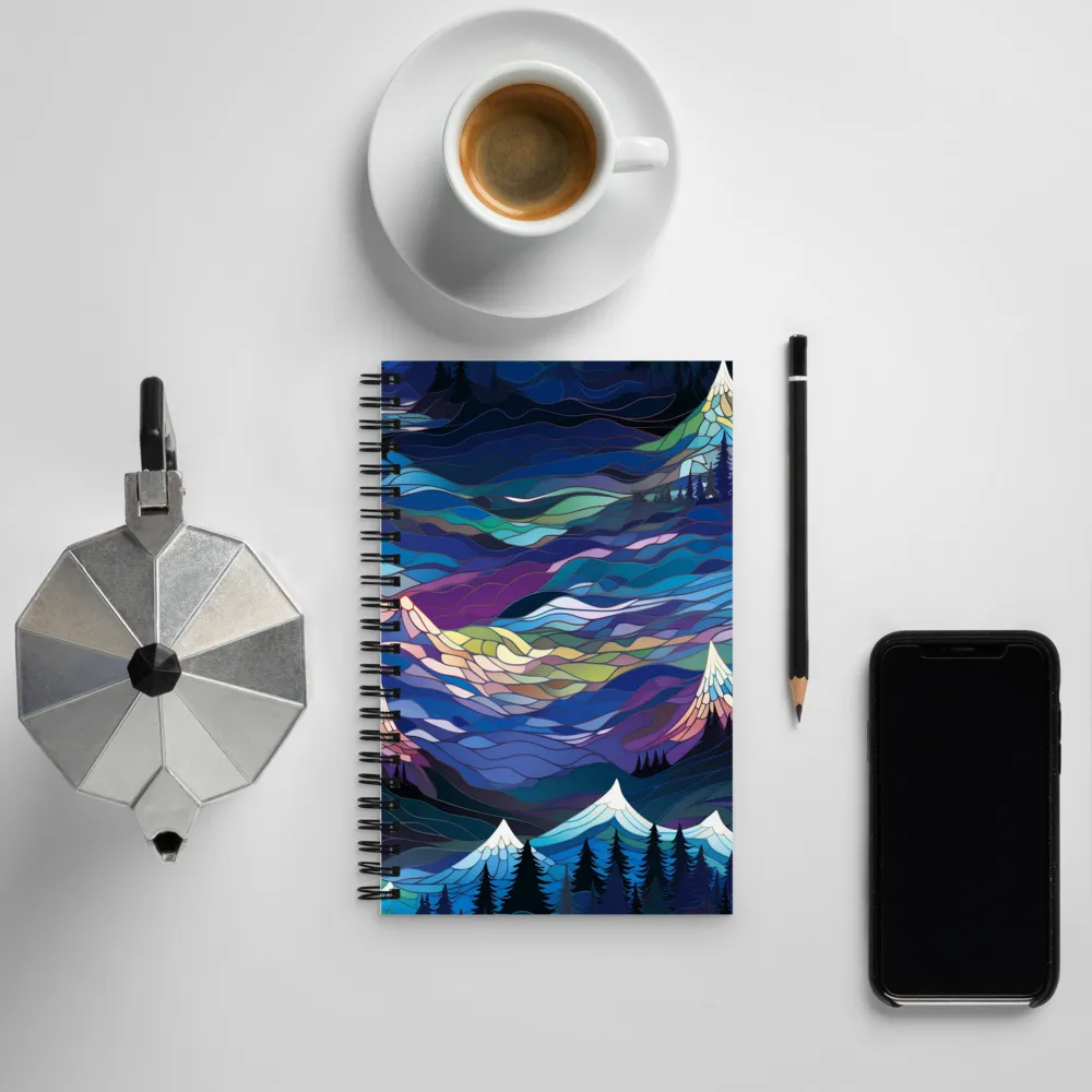 Twilight Peaks: An Abstract Mountain Landscape | Spiral Notebook